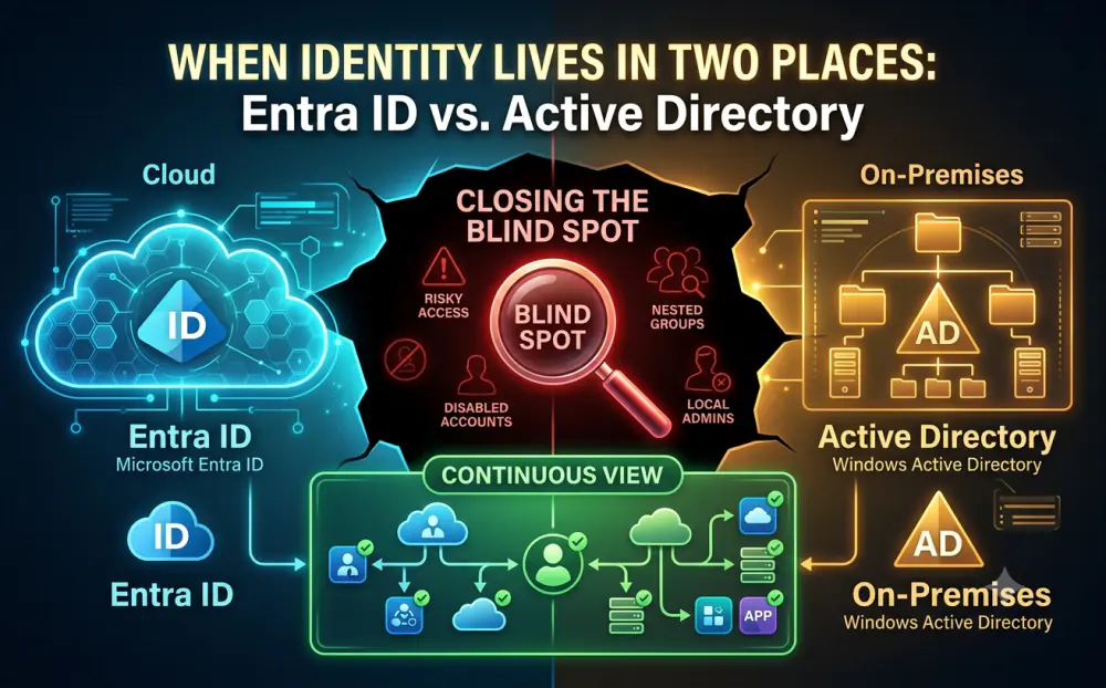 Cover — When Identity lives in two places: Closing the Entra ID and Active Directory blind spot